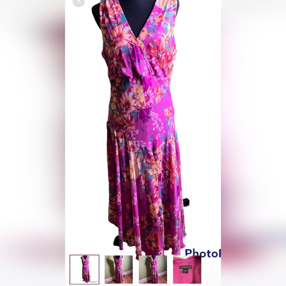Vibrant Floral V-Neck Maxi Dress - Pink - Picture 5 of 5